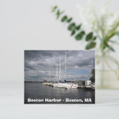 Boote im Hafen von Boston Postkarte (Stehend Vorderseite)