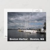 Boote im Hafen von Boston Postkarte (Vorne/Hinten)