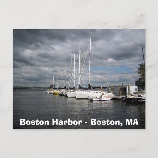 Boote im Hafen von Boston Postkarte (Vorderseite)