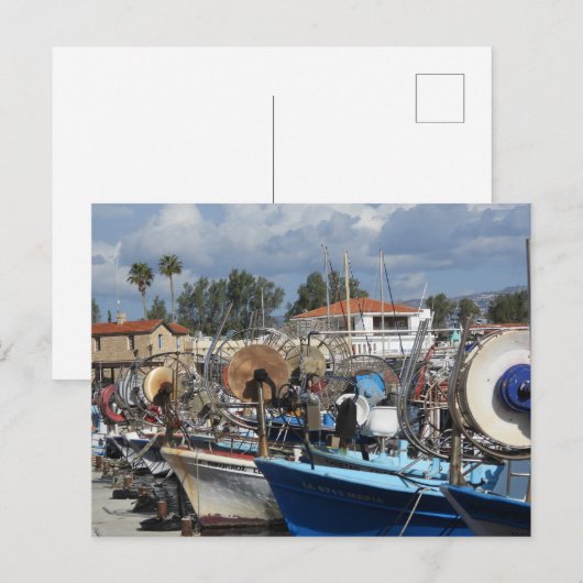 Boote im Hafen von Paphos Postkarte (Vorne/Hinten)