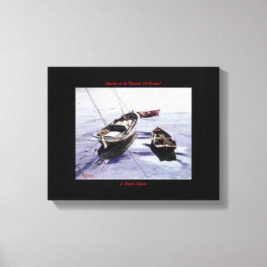 Boote im Hafenbecken ,(Zu Coruña) Leinwanddruck (Vorderseite)