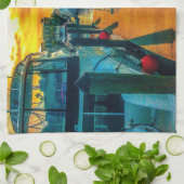 Boote im HafenSunset Geschirrtuch (Gefaltet)