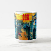 Boote im HafenSunset Kaffeetasse (Mittel)