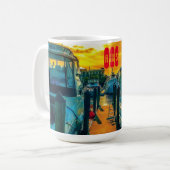 Boote im HafenSunset Kaffeetasse (Vorderseite Links)