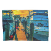 Boote im HafenSunset Kissenbezug (Vorderseite-Links)