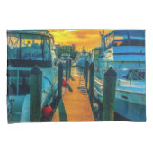 Boote im HafenSunset Kissenbezug (Vorderseite-Rechts)