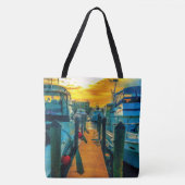 Boote im HafenSunset Tasche (Vorderseite)