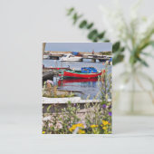 Boote im kleinen Hafen angedockt Postkarte (Stehend Vorderseite)