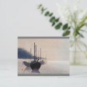 Boote im Nebel, Watanabe Seitei Postkarte (Stehend Vorderseite)