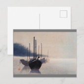 Boote im Nebel, Watanabe Seitei Postkarte (Vorne/Hinten)