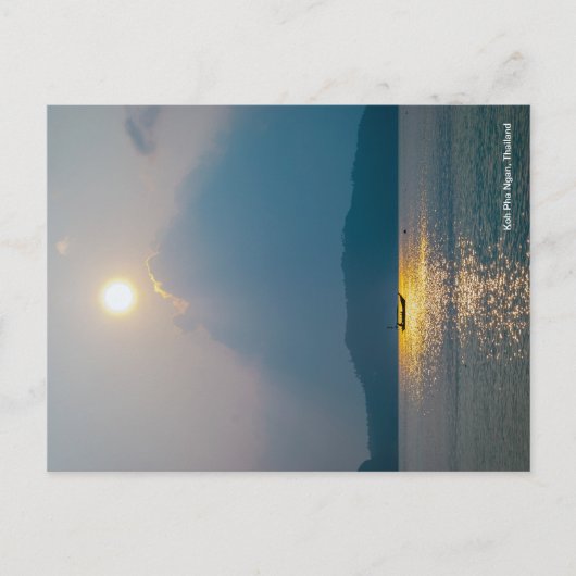 Boote im Sonnenuntergang, Koh pha ngan Postkarte (Vorderseite)