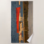 Boote im Sunset Beach Handtuch (Vorderseite)