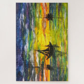 Boote im Sunset Puzzle - Malerei (Vertikal)