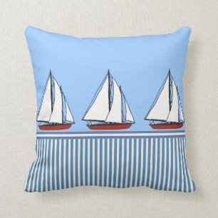 Boote im Vintage-Stil, nautische Streifen, Kissen, Kissen