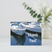 Boote im Yachthafen Vielen Dank Postkarte (Stehend Vorderseite)