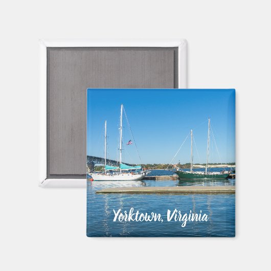 Boote im York River durch Yorktown Magnet (Vorderseite/Rückseite)