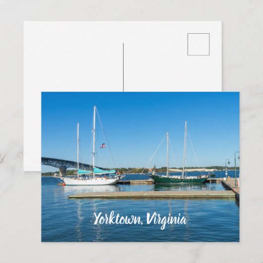 Boote im York River durch Yorktown Postkarte (Vorne/Hinten)