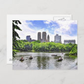 Boote im Zentralpark Postkarte (Vorne/Hinten)