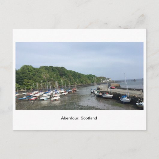 Boote in Aberdour Hafen bei Ebbe Postkarte (Vorderseite)