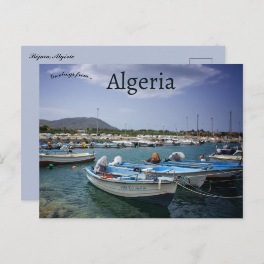 Boote in Béjaïa Algerien Postkarte (Vorne/Hinten)