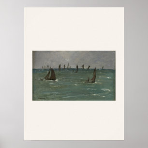 Boote in Berck-sur-Mer von Manet - Seestück-Kunst Poster