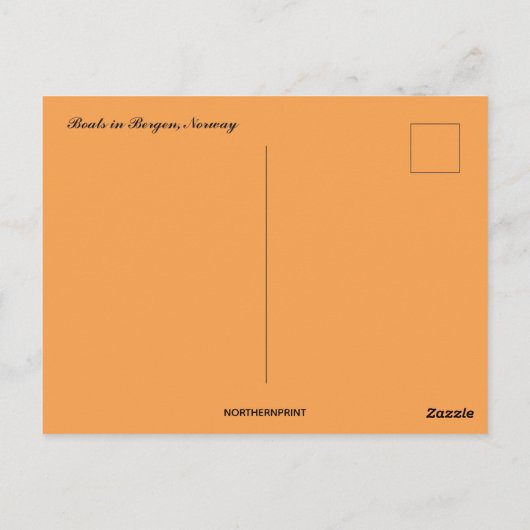 Boote in Bergen Norwegen Postkarte (Rückseite)