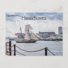 Boote in Boston Hafen Massachusetts Postkarte