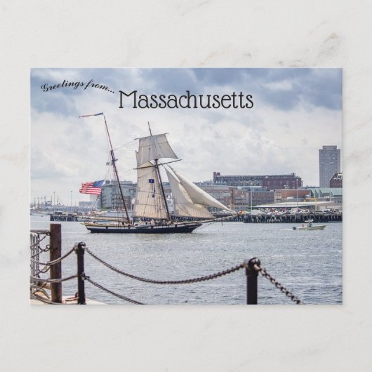 Boote in Boston Hafen Massachusetts Postkarte (Vorderseite)