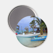 Boote in Caye Caulker, Belize Magnet (Vorderseite/Rückseite)