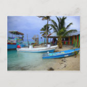 Boote in Caye Caulker, Belize Postkarte (Vorderseite)