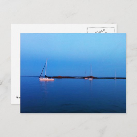 Boote in der Blue Postcard Postkarte (Vorne/Hinten)