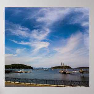 Boote in der französischen Bucht, Maine im Sommer Poster
