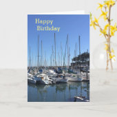 Boote in der Hafen-alles- Gute zum Karte (Gelbe Blume)