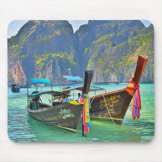 Boote in der Maya Bay Mousepad (Vorne)
