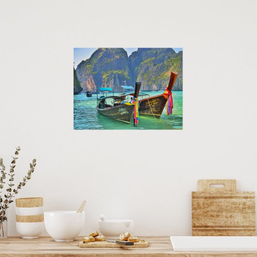 Boote in der Maya Bay Poster (Küche)