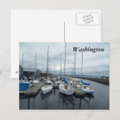 Boote in der Washington-Staats-Postkarte Postkarte (Vorne/Hinten)