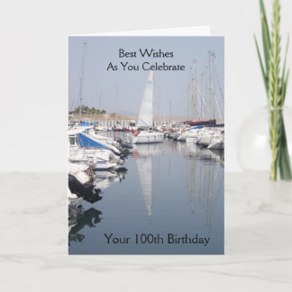Boote in einem Hafen Personalisiert 100. Geburtsta Karte