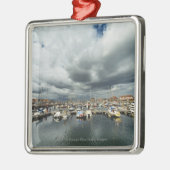 Boote in einem Hafen Silbernes Ornament (Links)