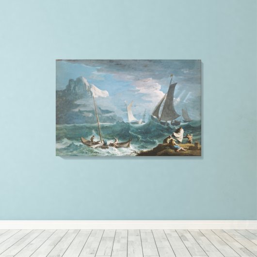 Boote in einem Sturm Leinwanddruck (Insitu (Holzboden))