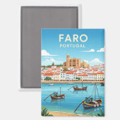 Boote in Faro Portugal Algarve Magnet (Vorderseite/Rückseite)