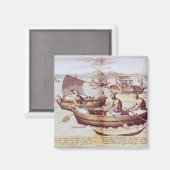 Boote in Goa Magnet (Vorderseite/Rückseite)