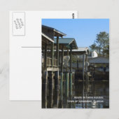 Boote in Häusern Postkarte (Vorne/Hinten)
