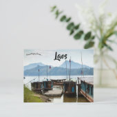 Boote in Laos Postkarte (Stehend Vorderseite)