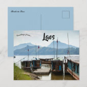 Boote in Laos Postkarte (Vorne/Hinten)