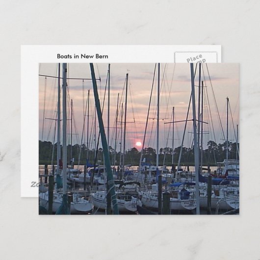 Boote in New Bern Postcard Postkarte (Vorne/Hinten)