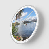 Boote in Port Bannatyne, Insel Bute, Schottland Runde Wanduhr (Winkel)