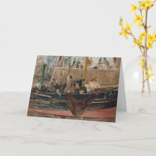 Boote in Quay | Berthe Morisot Karte (Gelbe Blume)
