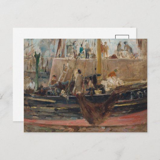 Boote in Quay | Berthe Morisot Postkarte (Vorne/Hinten)