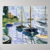 Boote in Ruhe, in Petit-Gennevilliers, Poster (Vorne)