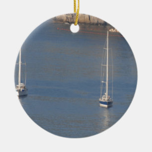 Boote in Ruhe in Sorrento Italien Keramik Ornament